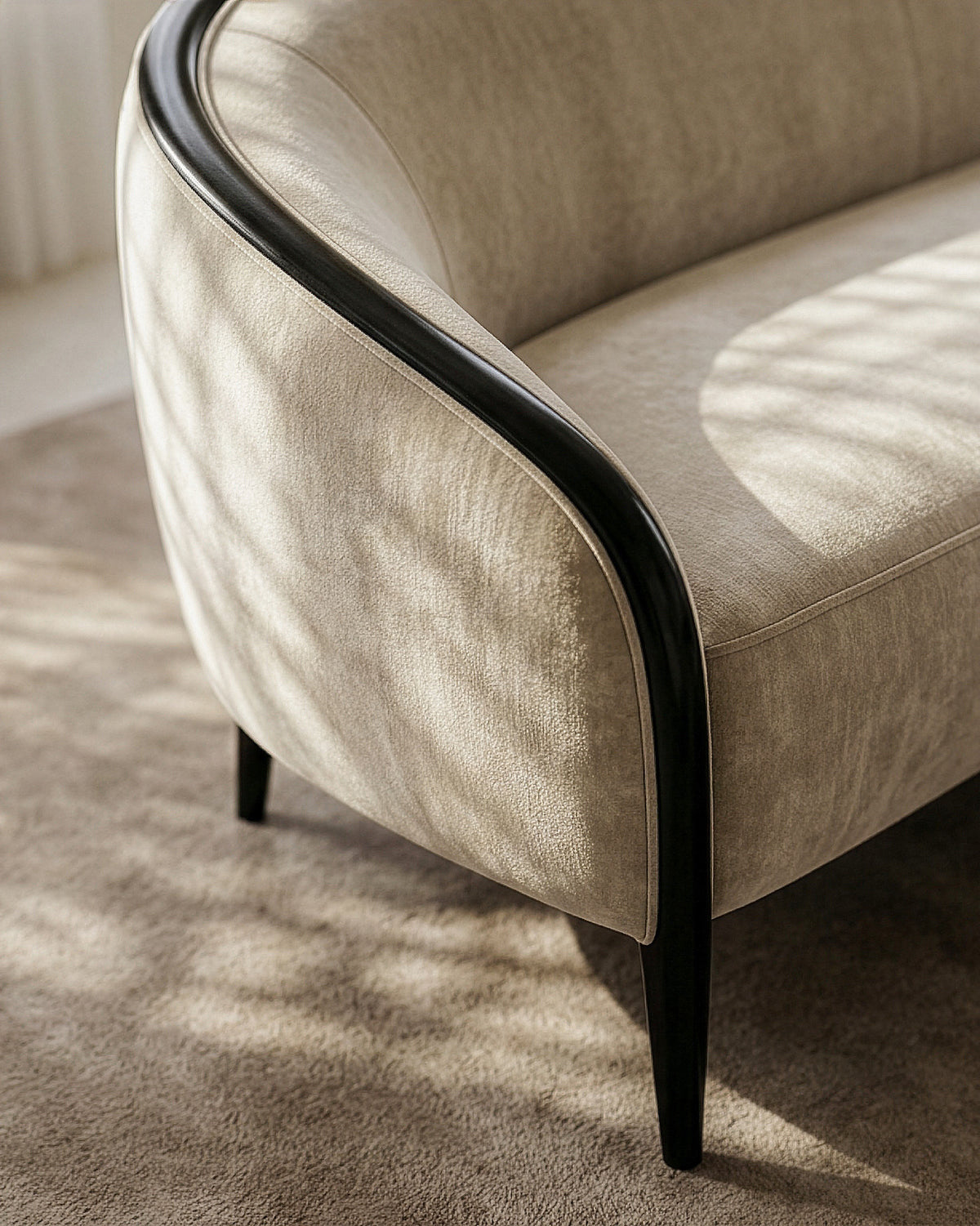 Caracole Petit Sofa – angle view – Lusso Furniture Miami