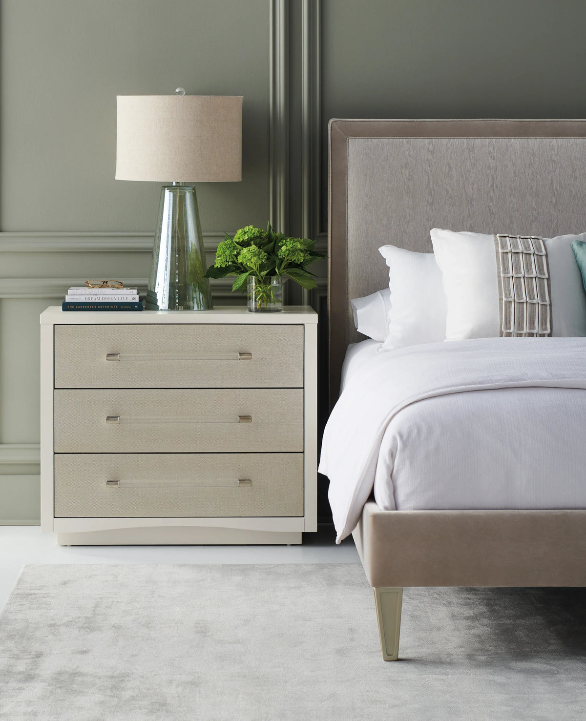 Caracole A Clear Touch Nightstand – angle view – Lusso Furniture Miami