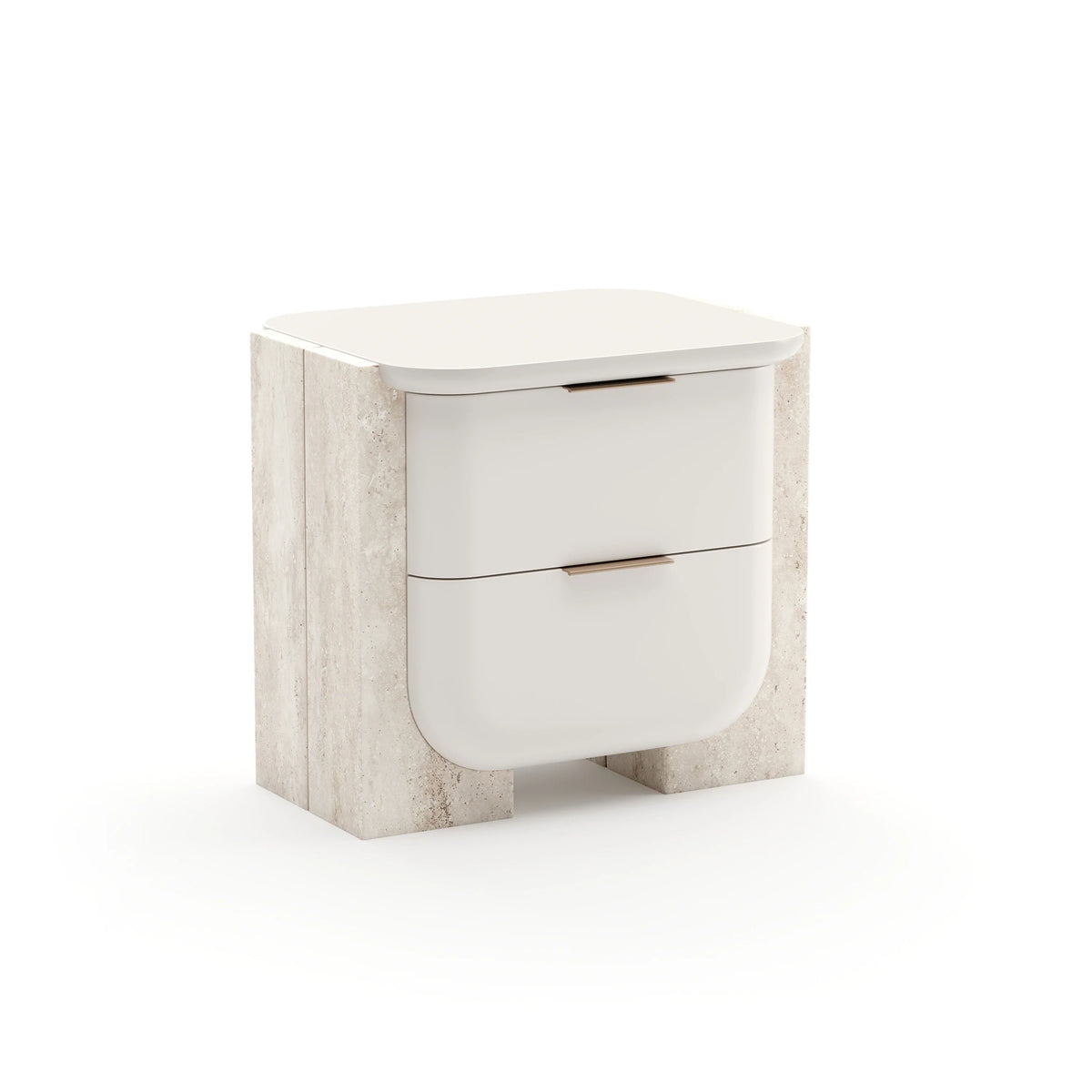 Caracole Overlap Nightstand – side view – Lusso Furniture Miami