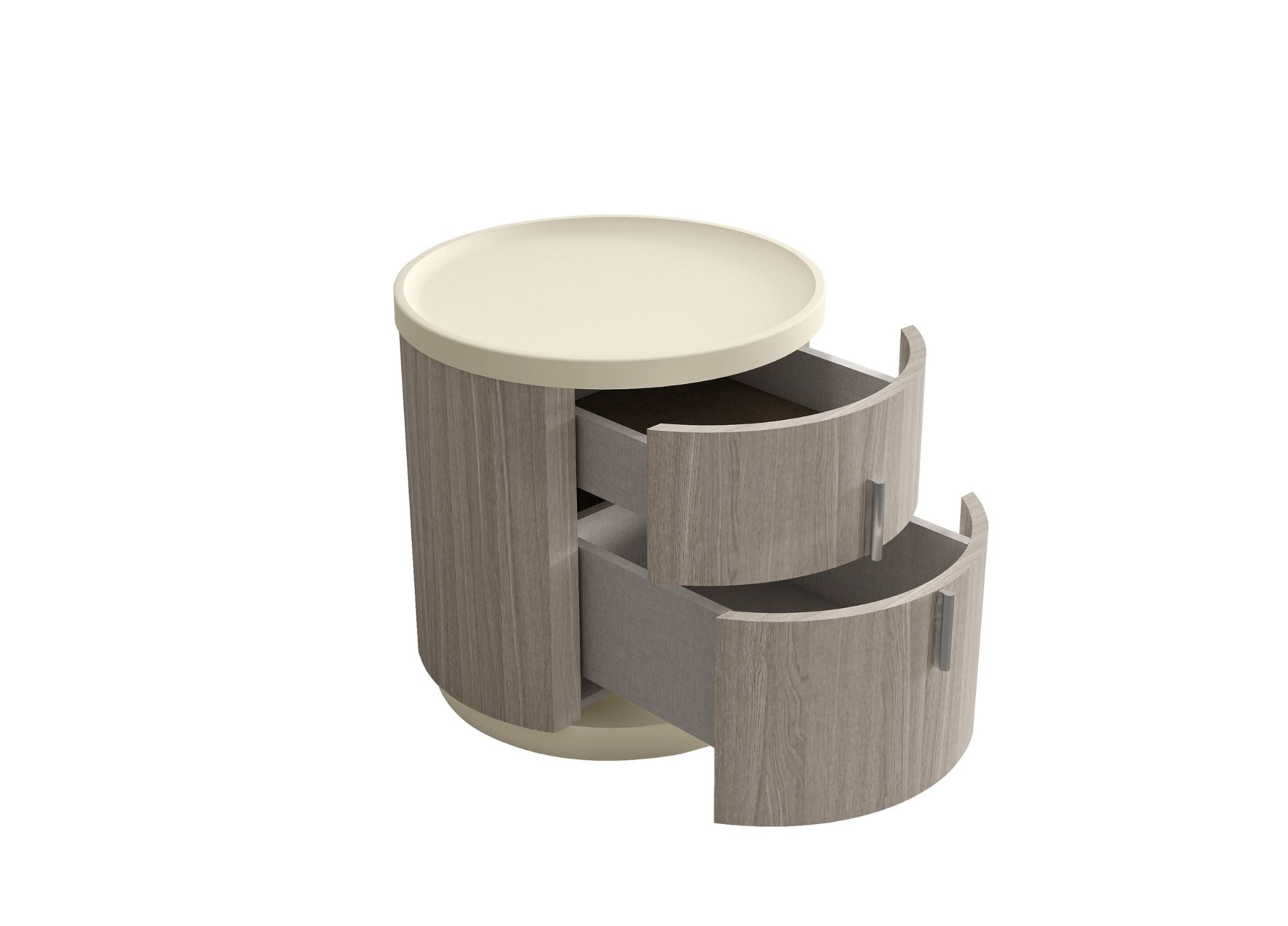 Celine Nightstand – White Oak Veneer & Beige Lacquer-zoom-3