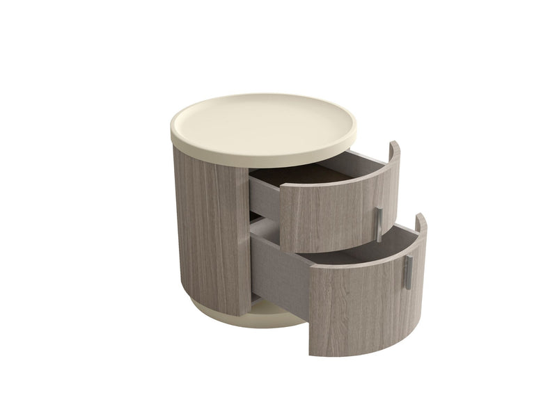 Celine Nightstand – White Oak Veneer & Beige Lacquer-zoom-