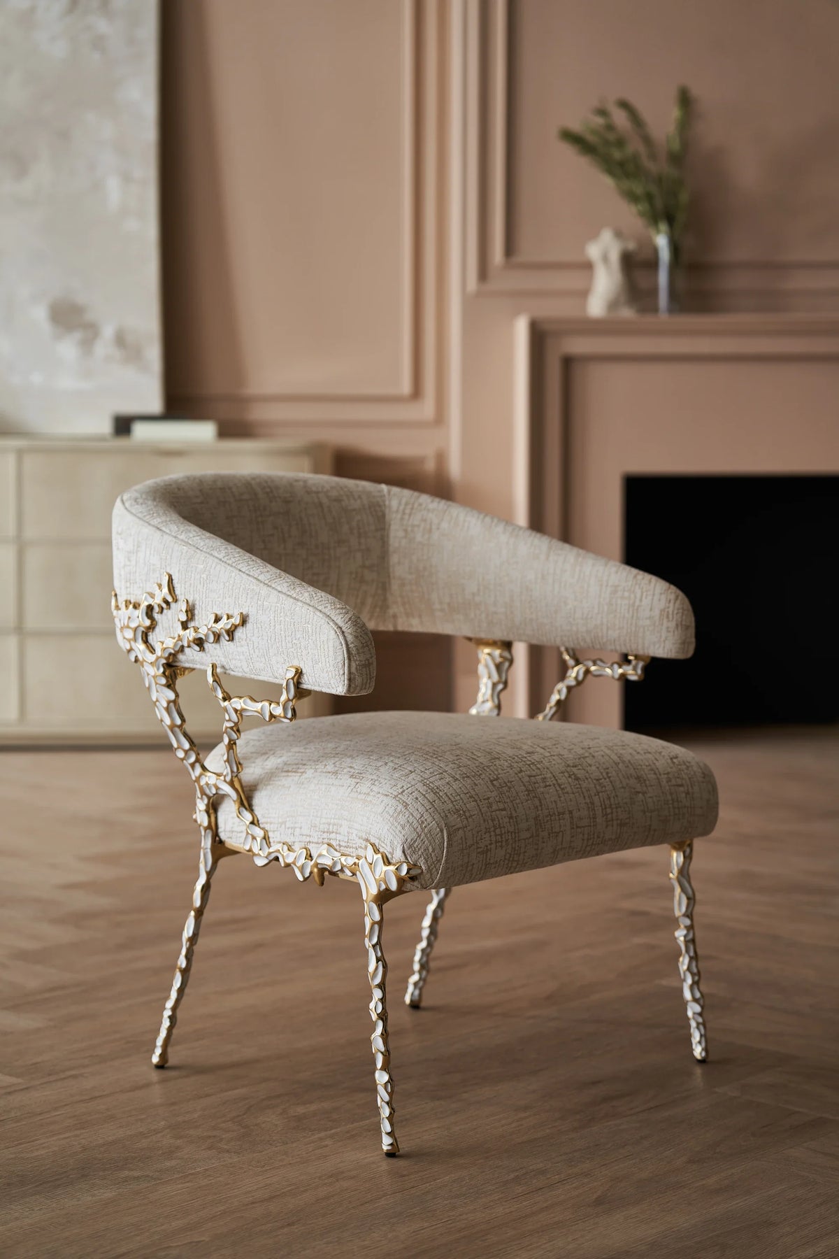 Caracole Glimmer of Hope Chair – side view – Lusso Furniture Miami