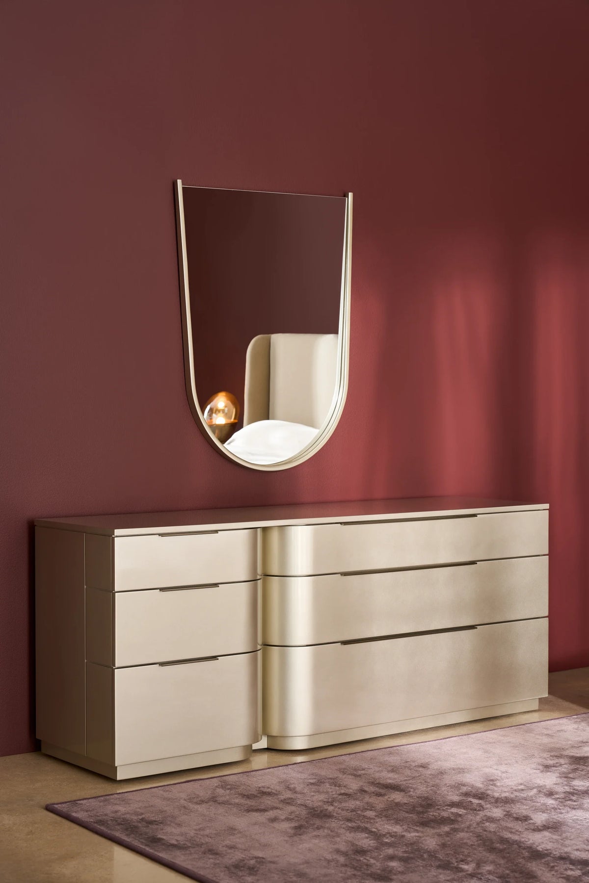 Caracole Oblique Mirror – angle view – Lusso Furniture Miami