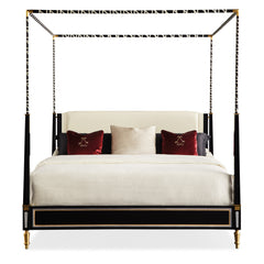 Caracole Couturier Canopy Bed – front view – Lusso Furniture Miami