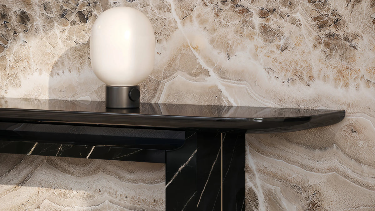 Caracole Overlap Open Console Table – alternate view – Lusso Furniture Miami