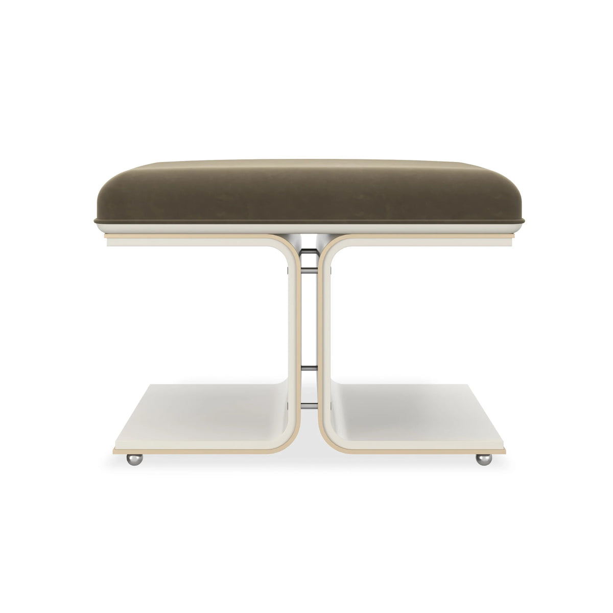 Caracole Balance Beam Ottoman – front view – Lusso Furniture Miami
