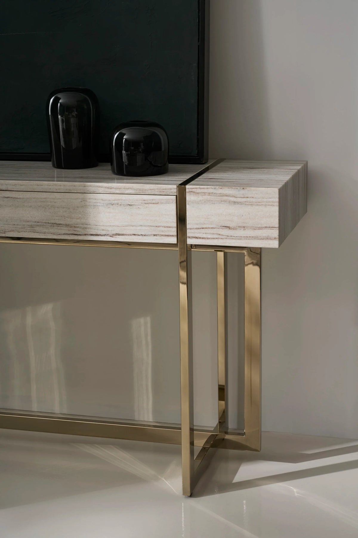 Caracole Wish You Were Here Console Table – side view – Lusso Furniture Miami