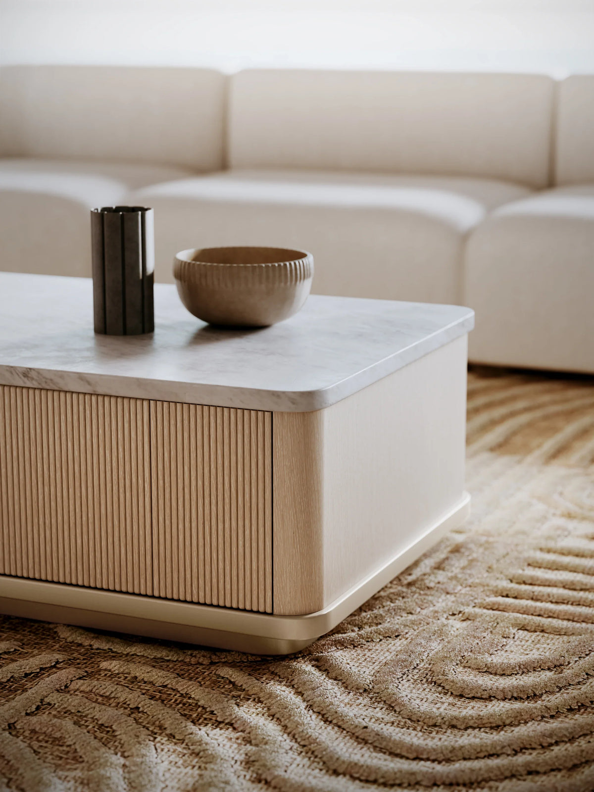 Caracole Rhythm Rectangle Cocktail Table – angle view – Lusso Furniture Miami