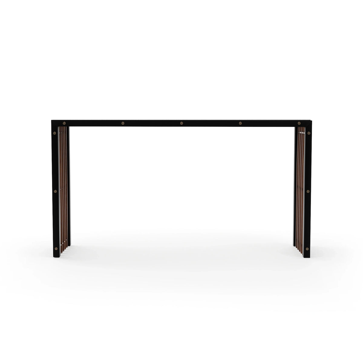 Caracole Pinstripe Dark Console Table – front view – Lusso Furniture Miami