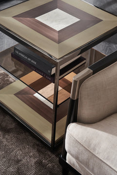 Caracole Impossible Cube End Table – side view – Lusso Furniture Miami