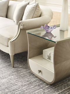 Caracole Rectangle End Table – angle view – Lusso Furniture Miami