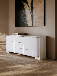 Caracole Overlap Sideboard – room setting – Lusso Furniture Miami