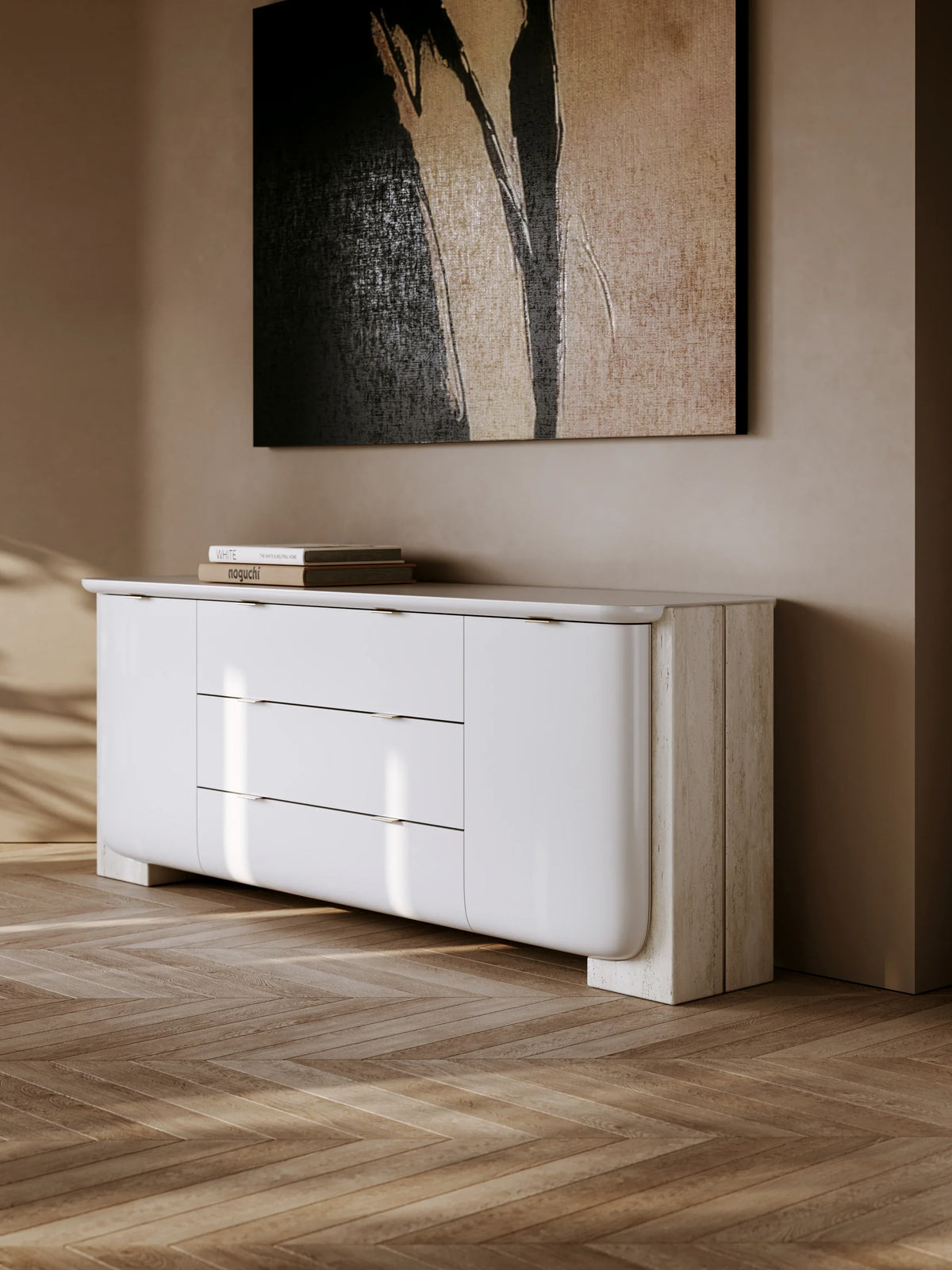 Caracole Overlap Sideboard – room setting – Lusso Furniture Miami