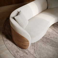 Caracole Fleur Wood Back Sofa – side view – Lusso Furniture Miami