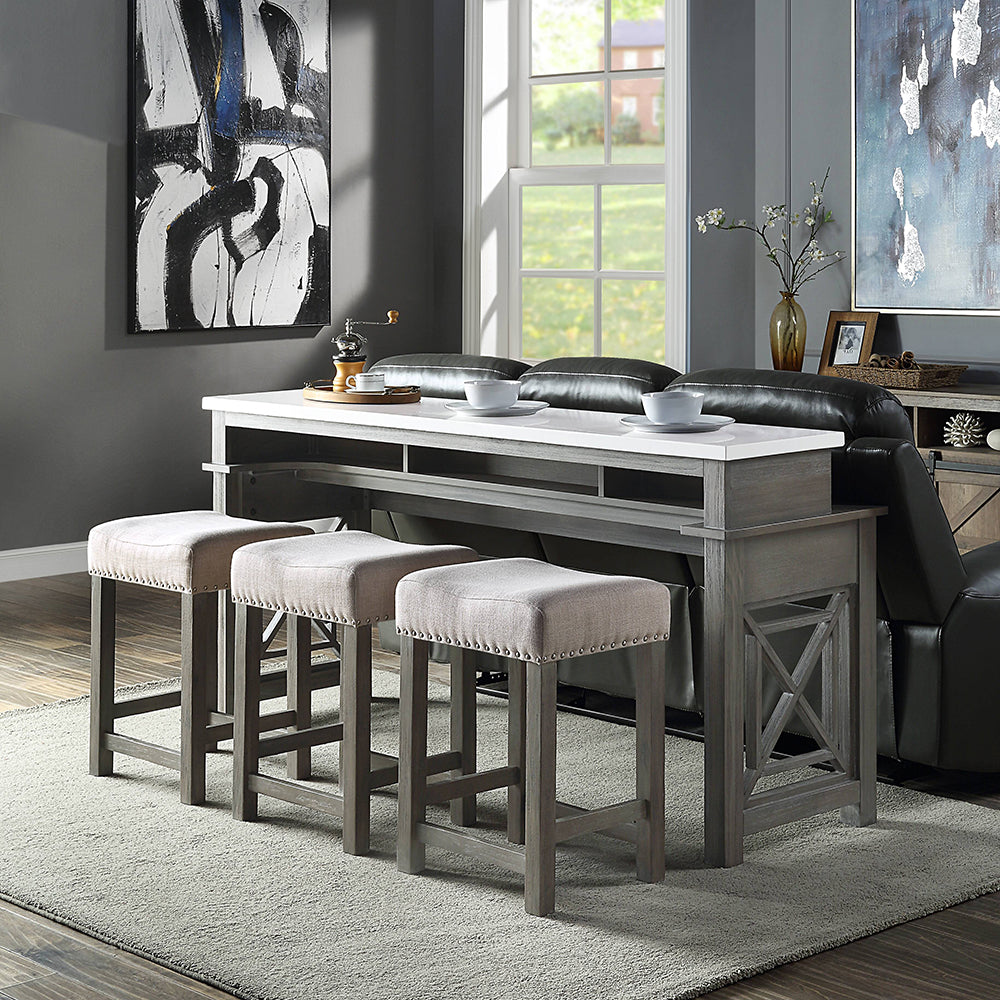 ACME Wandella Counter Height Table Set – close-up – Lusso Furniture Miami