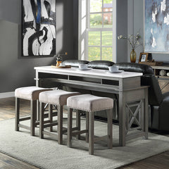 ACME Wandella Counter Height Table Set – close-up – Lusso Furniture Miami