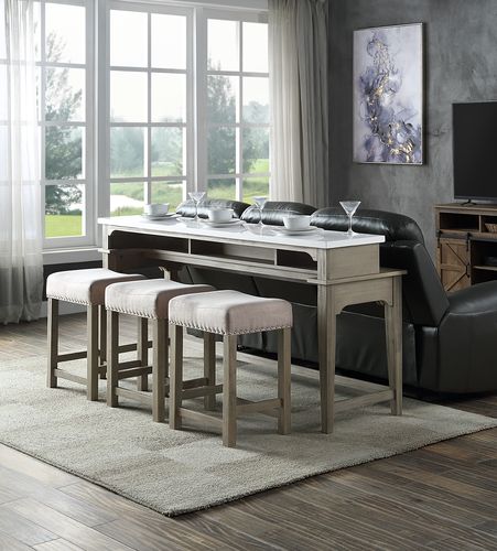 ACME Wandella Counter Height Table Set – front view – Lusso Furniture Miami