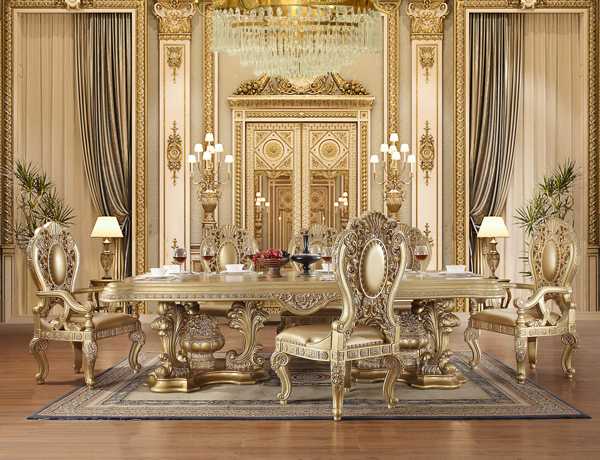 ACME Seville Pedestal Dining Table – side view – Lusso Furniture Miami