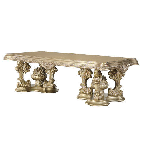ACME Seville Pedestal Dining Table – front view – Lusso Furniture Miami