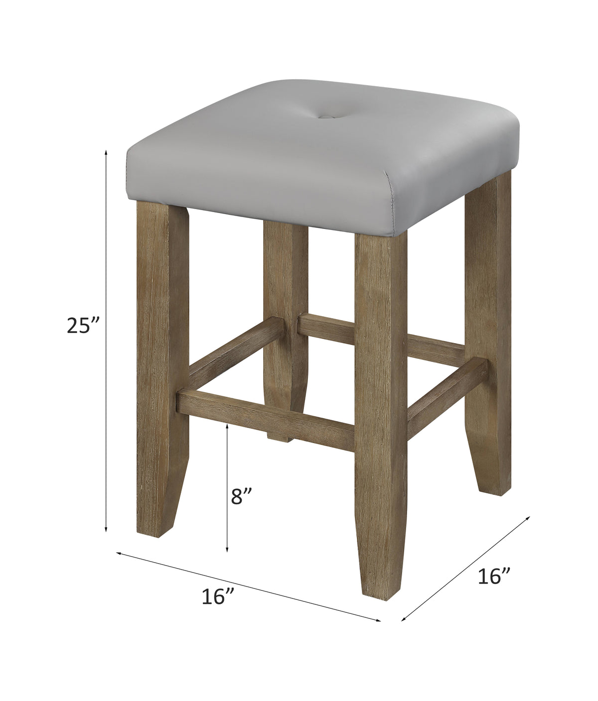 ACME Charnell Padded Counter Height Stool Set of 2 – top view – Lusso Furniture Miami