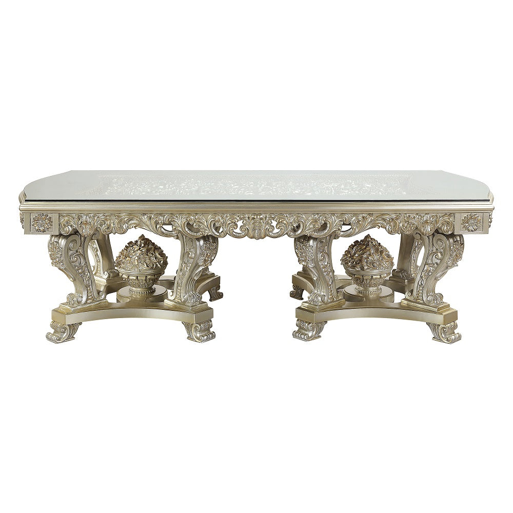 ACME Sorina Dining Table – side view – Lusso Furniture Miami