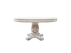 ACME Vendome Round Pedestal Dining Table – angle view – Lusso Furniture Miami