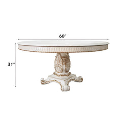 ACME Vendome Round Pedestal Dining Table – room setting – Lusso Furniture Miami