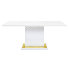 ACME Gaines Pedestal Dining Table – side view – Lusso Furniture Miami