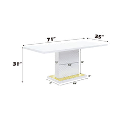 ACME Gaines Pedestal Dining Table – back view – Lusso Furniture Miami