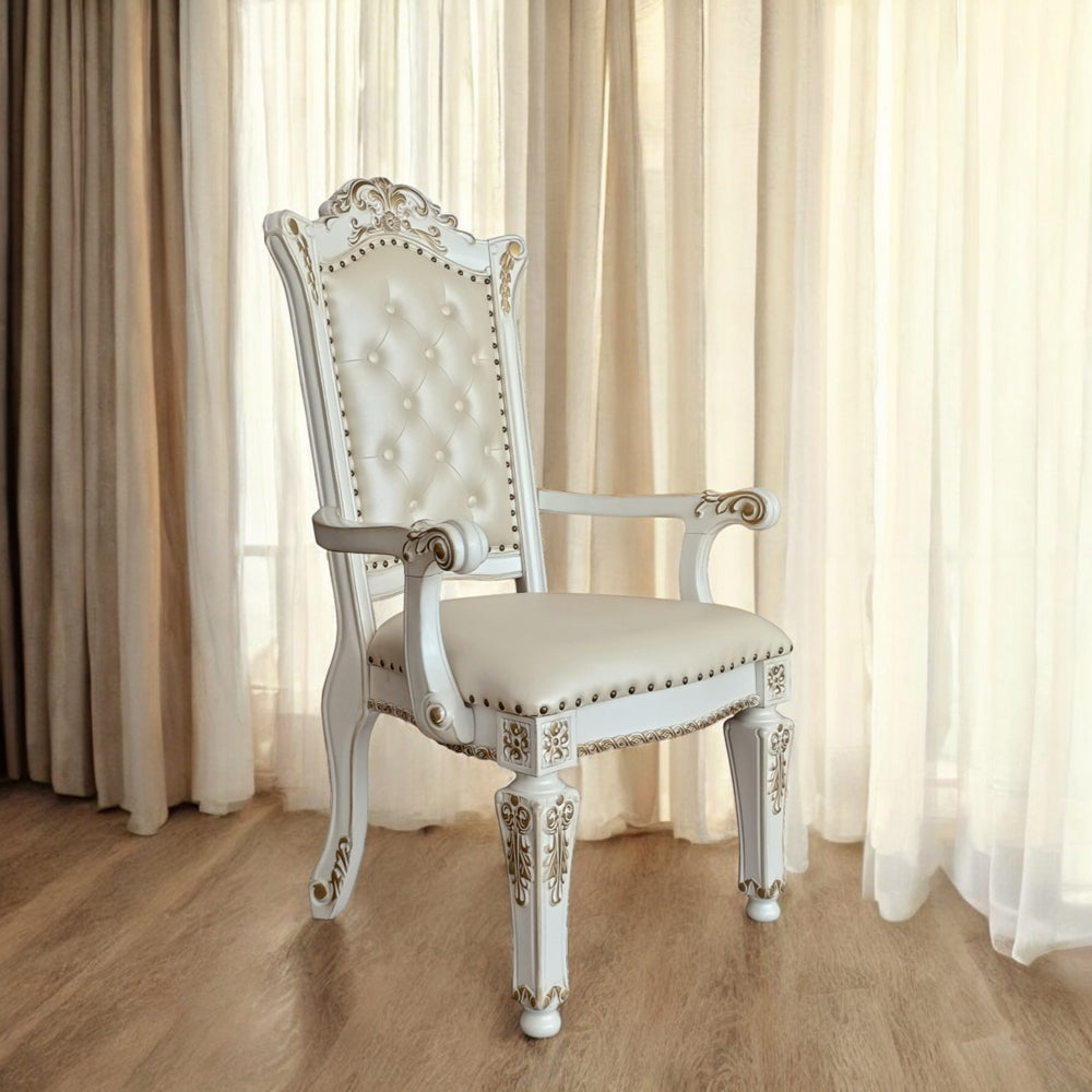 ACME Vendome Arm Chair Set of 2 – angle view – Lusso Furniture Miami