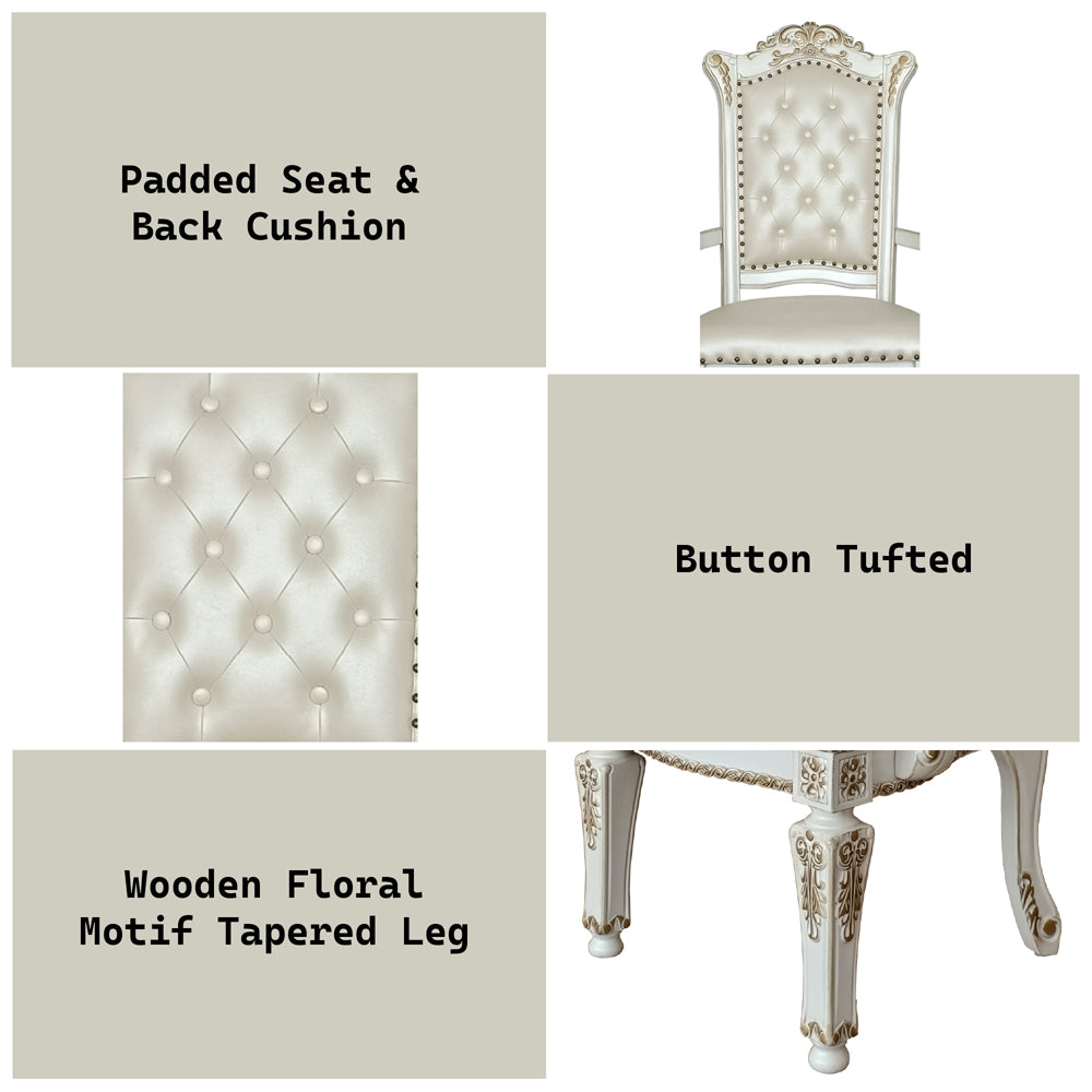 ACME Vendome Arm Chair Set of 2 – alternate view – Lusso Furniture Miami