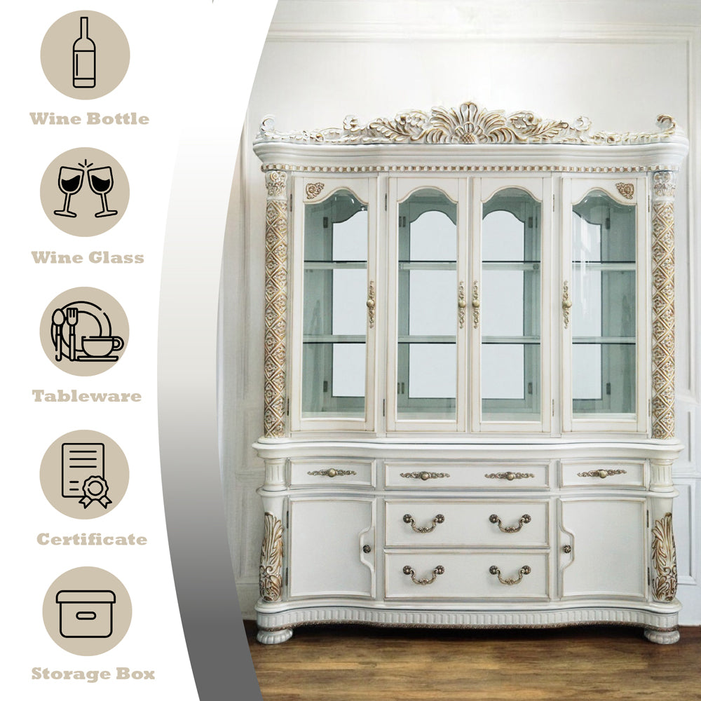 ACME Vendome Buffet & Hutch – close-up – Lusso Furniture Miami