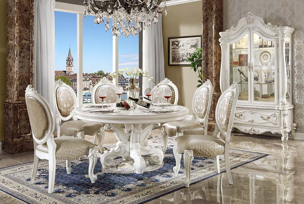 ACME Versailles Round Dining Table – angle view – Lusso Furniture Miami