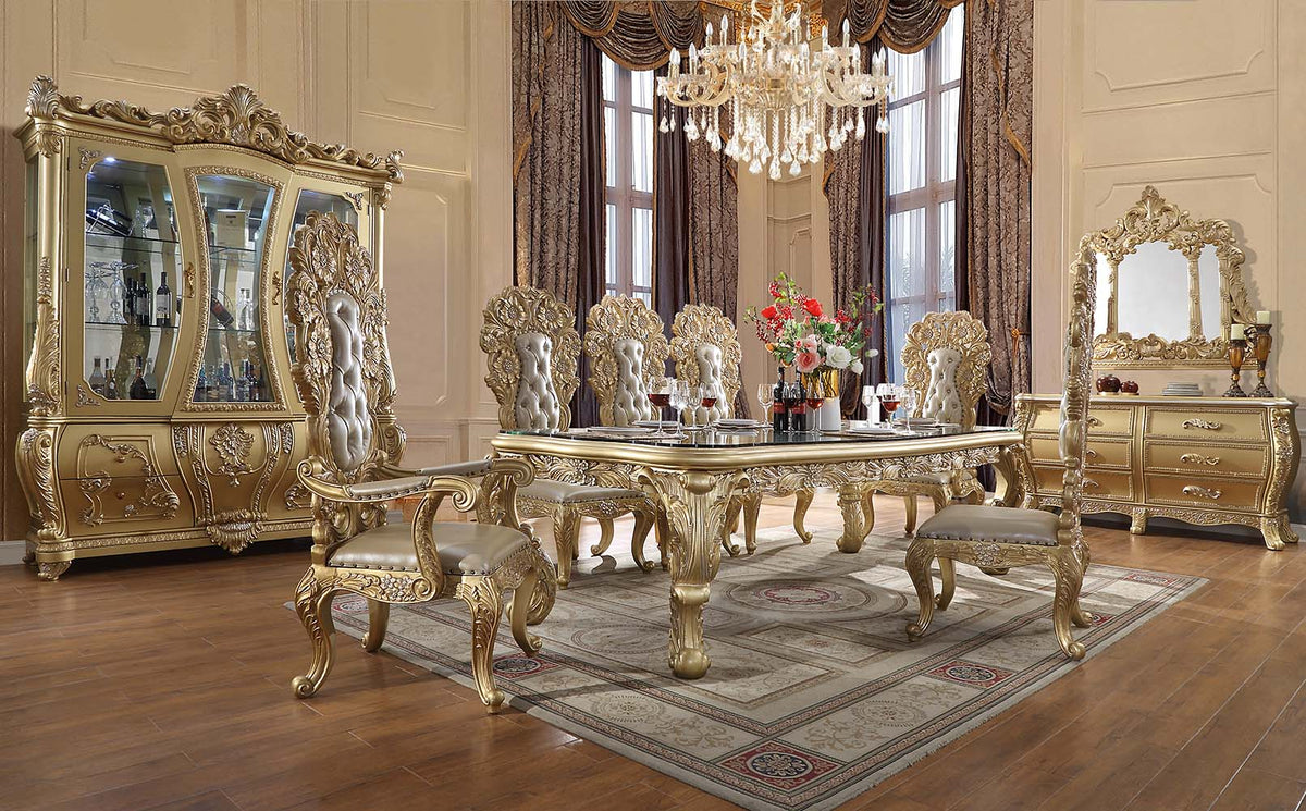 ACME Cabriole Dining Table – angle view – Lusso Furniture Miami