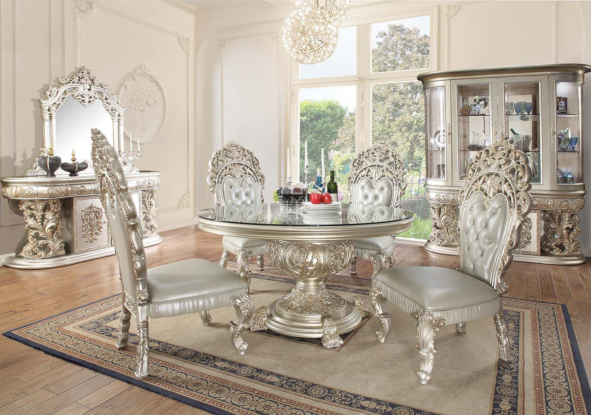 ACME Sandoval Round Dining Table – angle view – Lusso Furniture Miami