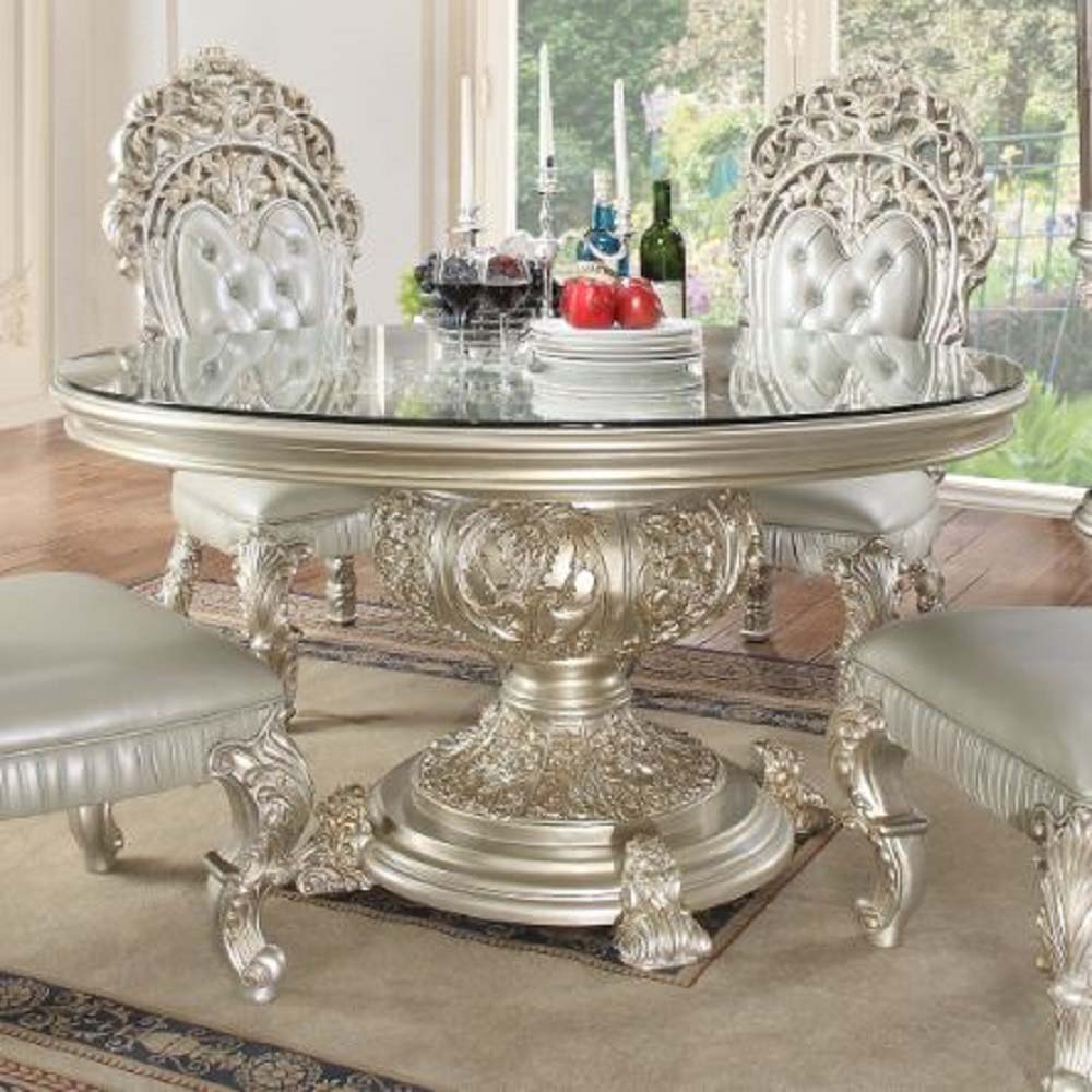 ACME Sandoval Round Dining Table – front view – Lusso Furniture Miami