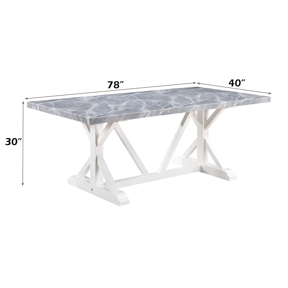 ACME Hollyn Dining Table – top view – Lusso Furniture Miami