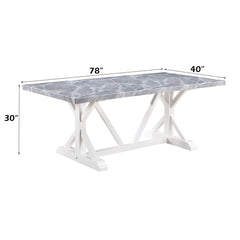 ACME Hollyn Dining Table – top view – Lusso Furniture Miami