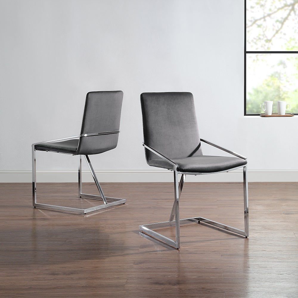 ACME Zlatan Side Chair Set of 2 – front view – Lusso Furniture Miami