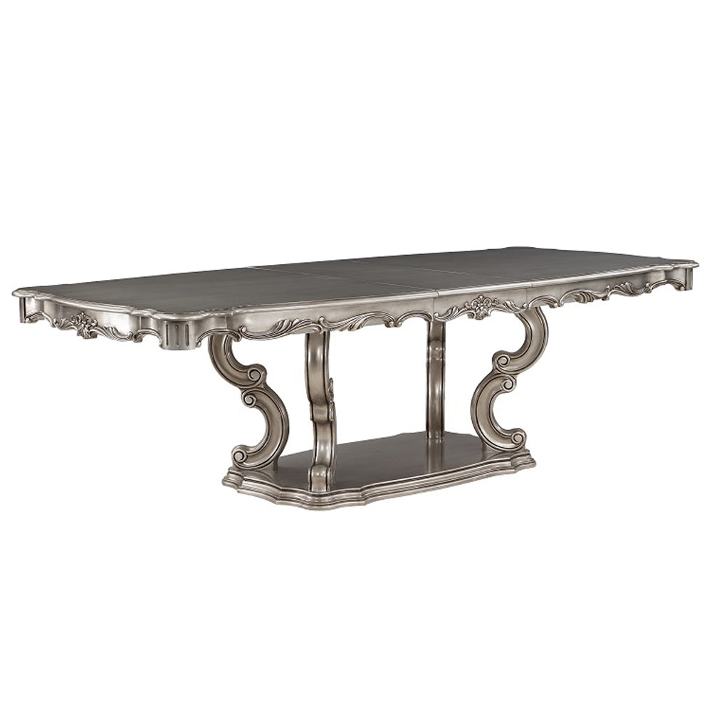 ACME Ariadne Pedestal Dining Table – angle view – Lusso Furniture Miami