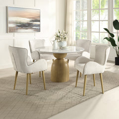 ACME Kala Round Dining Table – side view – Lusso Furniture Miami