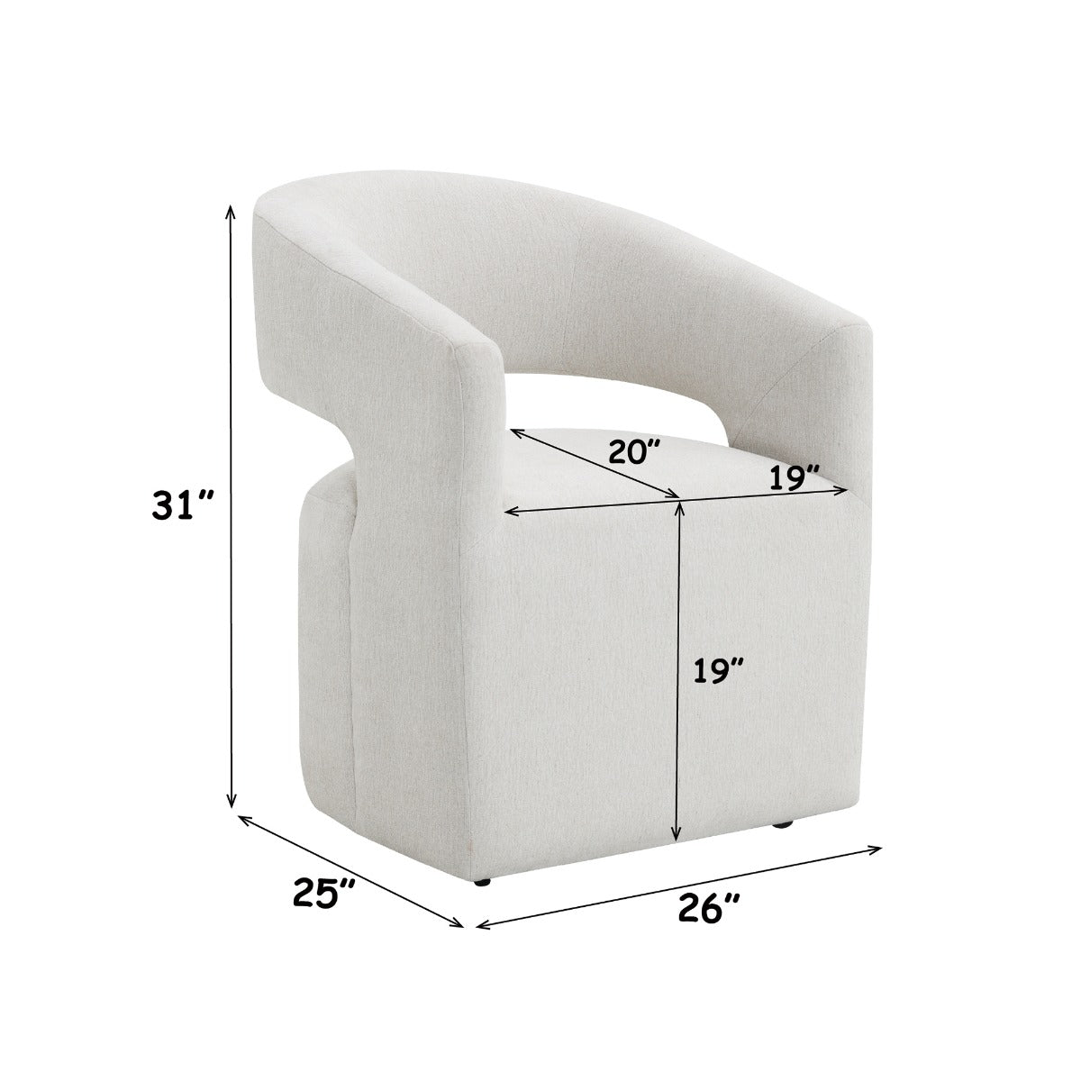 ACME Libni Swivel Arm Chair – alternate view – Lusso Furniture Miami