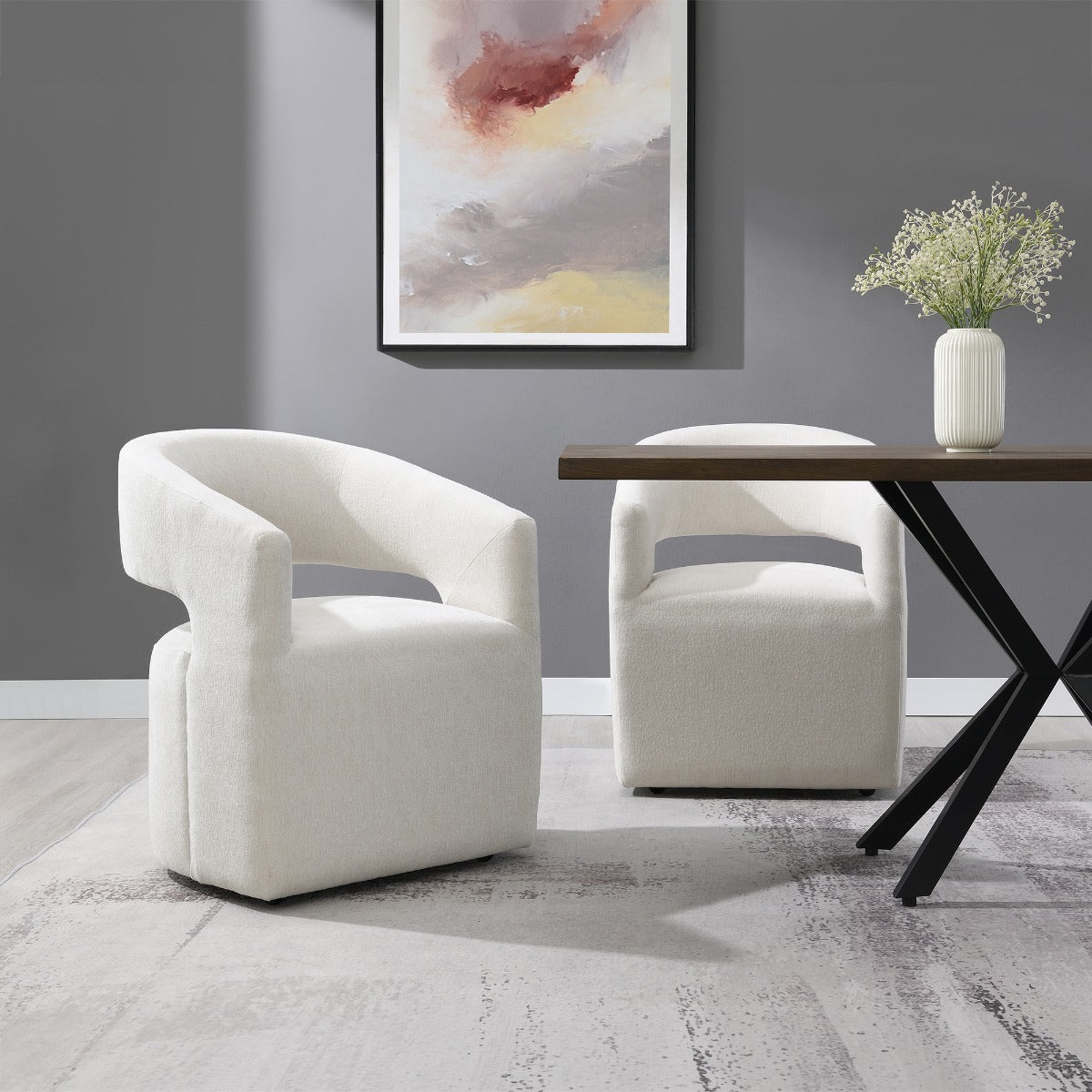 ACME Libni Swivel Arm Chair – angle view – Lusso Furniture Miami