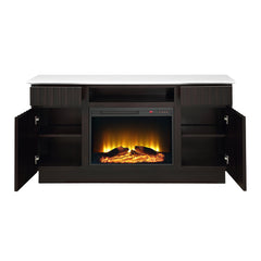 ACME Jaramillo Marble Top Fireplace Server – room setting – Lusso Furniture Miami