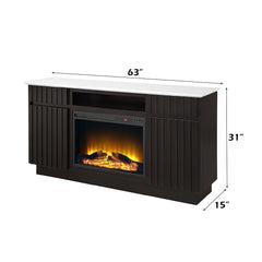 ACME Jaramillo Marble Top Fireplace Server – close-up – Lusso Furniture Miami