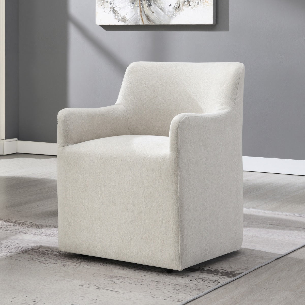 ACME Cafell Swivel Arm Chair – front view – Lusso Furniture Miami