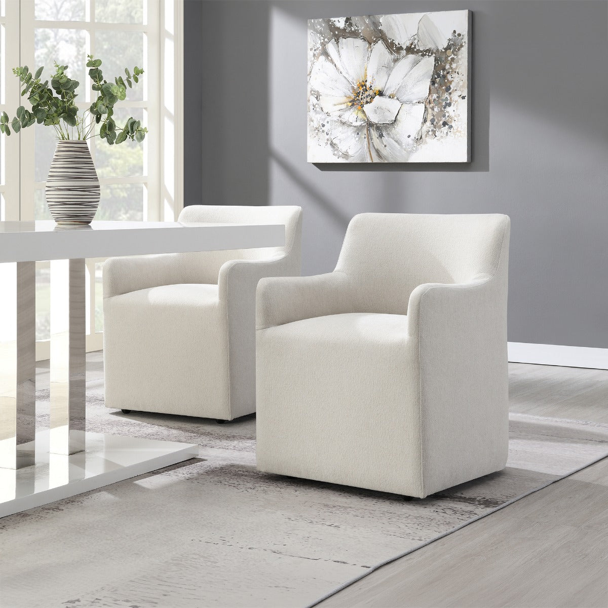 ACME Cafell Swivel Arm Chair – angle view – Lusso Furniture Miami