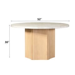 ACME Qwin Round Marble Top Dining Table – close-up – Lusso Furniture Miami