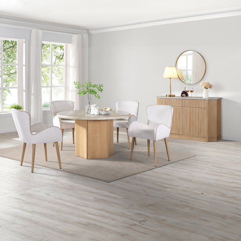 ACME Qwin Round Marble Top Dining Table-zoom-
