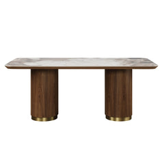 ACME Willene Ceramic Top Dining Table – side view – Lusso Furniture Miami